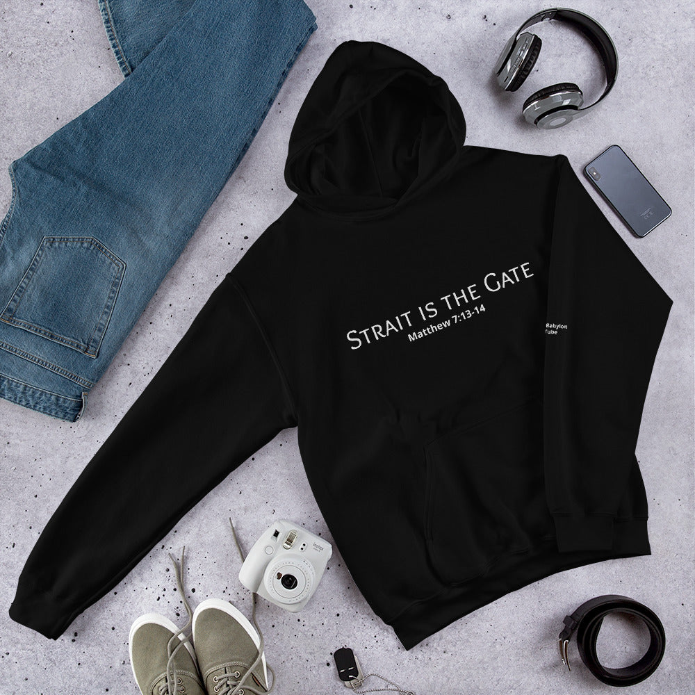 Strait is the Gate Hoodie Black Unisex